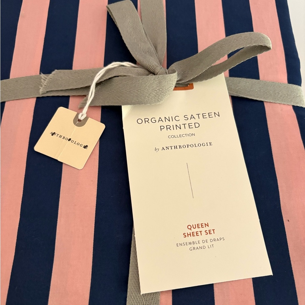 NWT Anthropologie The Organic Cotton Sateen Printed Set Size Queen - Picture 4 of 10